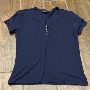 Elegant Navy Short Sleeve Top